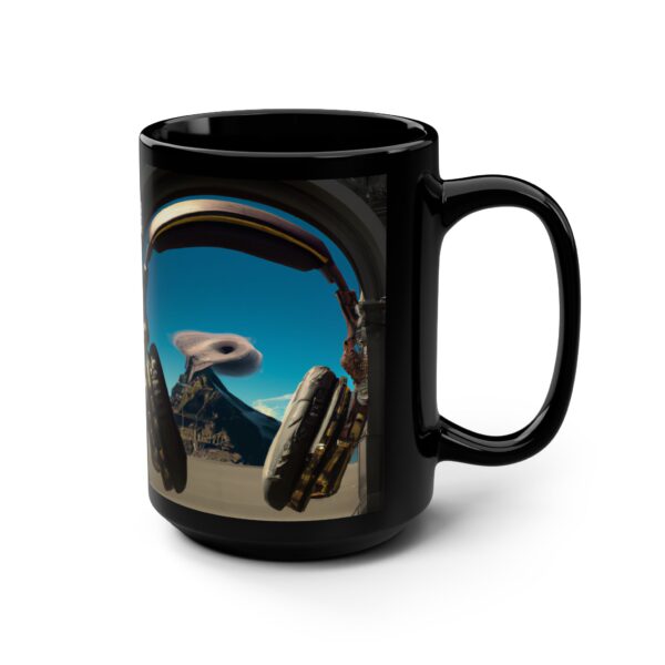 FAF Headphone Mountain Black Mug, 15oz - Image 2