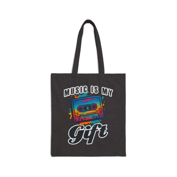 "Music is My Gift" - Cotton Canvas Tote Bag - Image 13