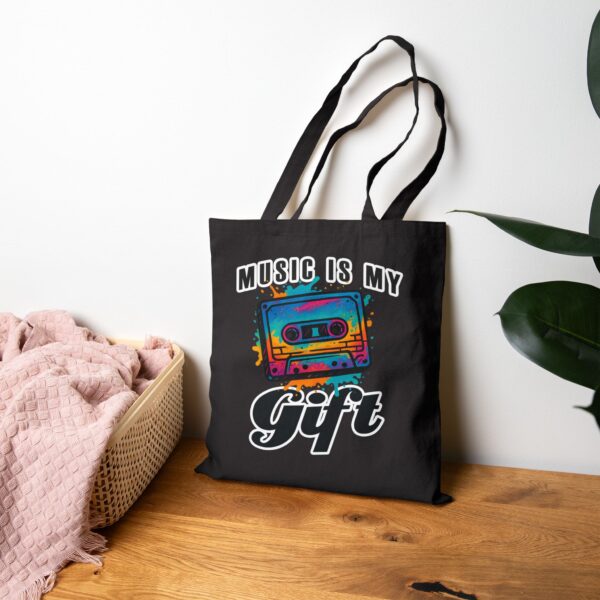 "Music is My Gift" - Cotton Canvas Tote Bag - Image 18
