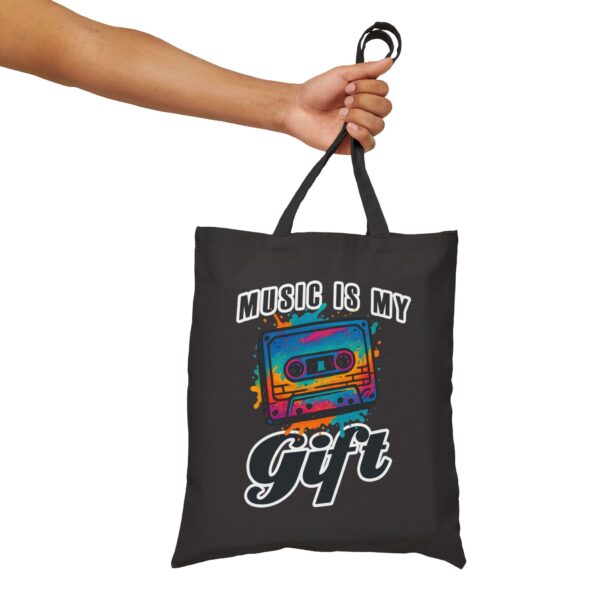 "Music is My Gift" - Cotton Canvas Tote Bag - Image 19