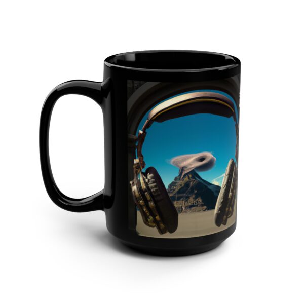 FAF Headphone Mountain Black Mug, 15oz - Image 4