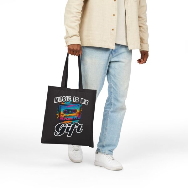 "Music is My Gift" - Cotton Canvas Tote Bag - Image 17