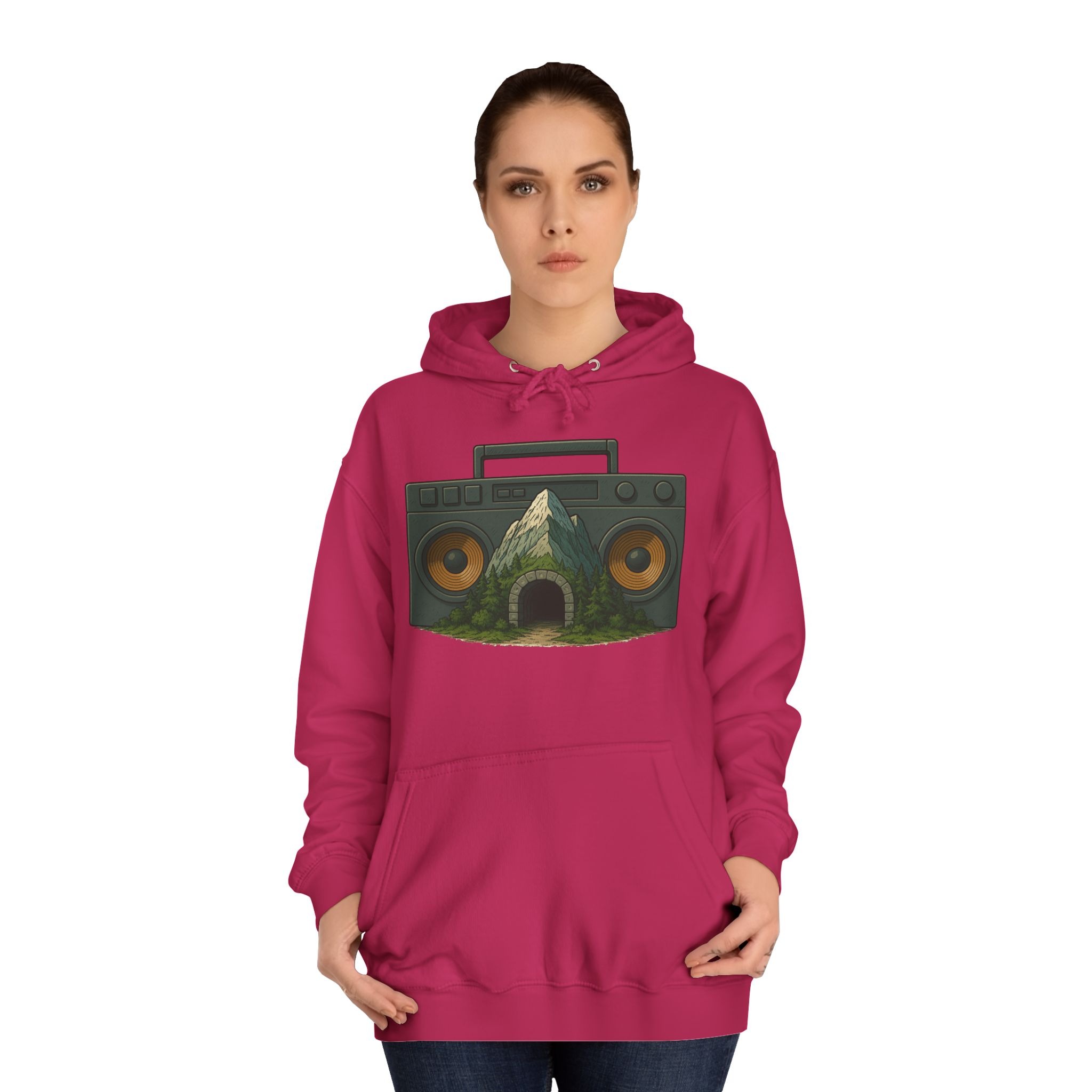 Boom Bap Mountain - Unisex College Hoodie - Image 44