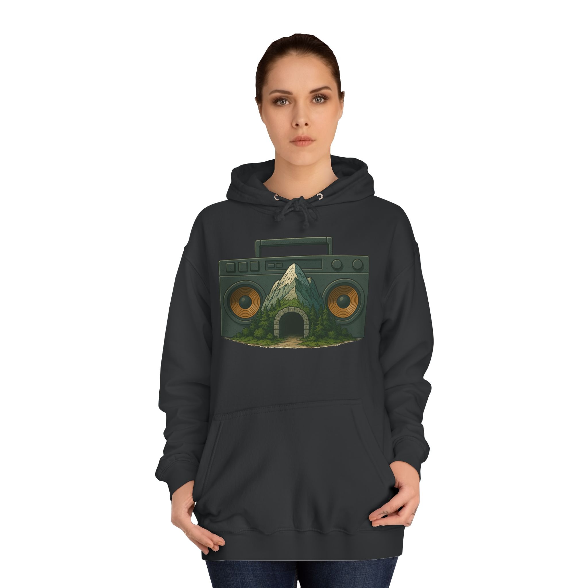 Boom Bap Mountain - Unisex College Hoodie - Image 32