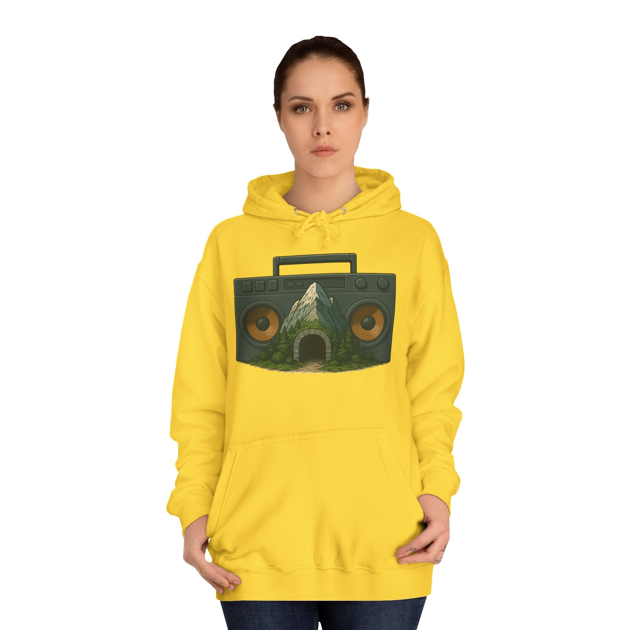 Boom Bap Mountain - Unisex College Hoodie - Image 40