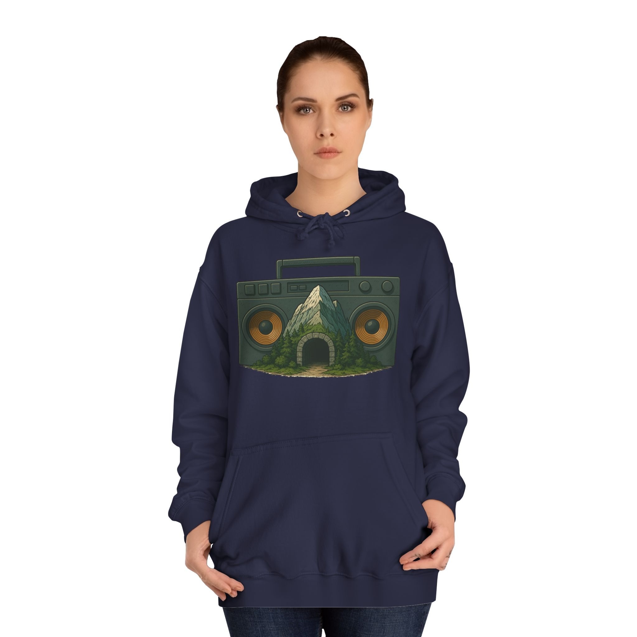 Boom Bap Mountain - Unisex College Hoodie - Image 8