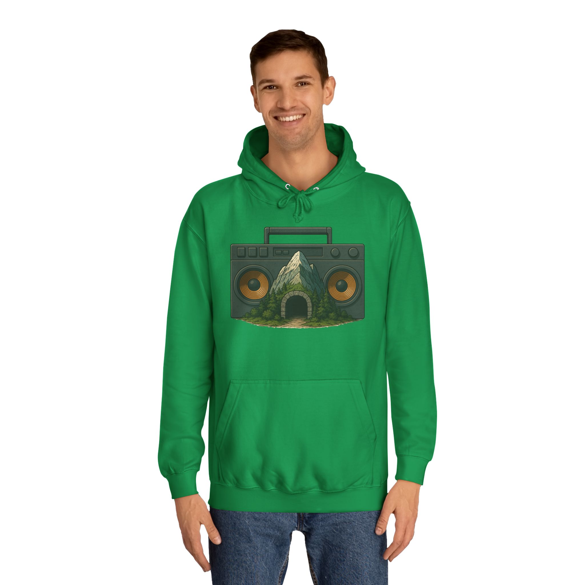 Boom Bap Mountain - Unisex College Hoodie - Image 3