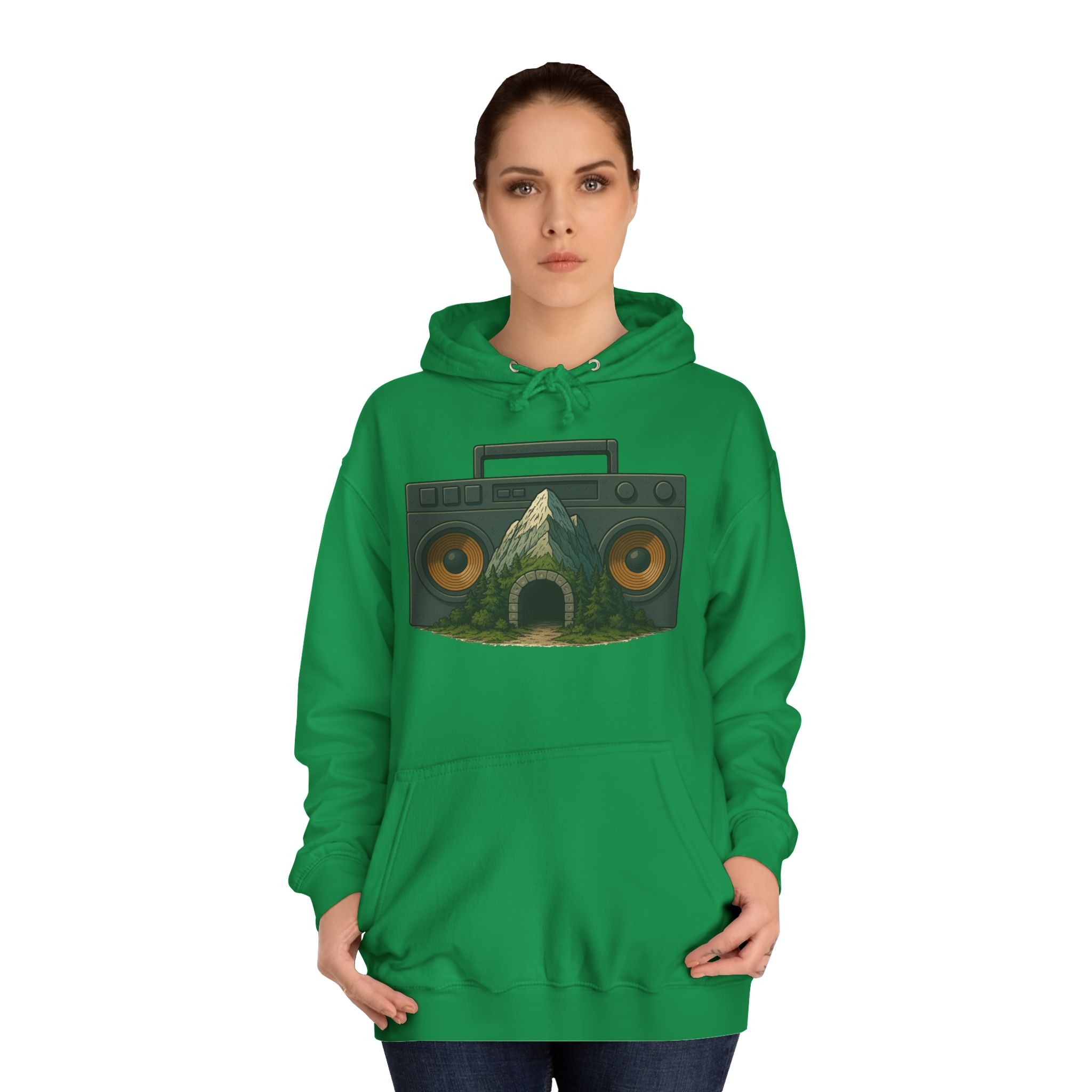Boom Bap Mountain - Unisex College Hoodie - Image 4