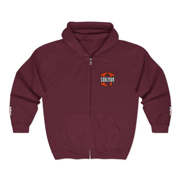 SoulMan Zip Hoodie — Full-Zip Hoodie with Chest & Sleeve Logo